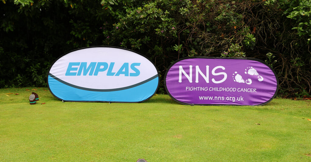 two banners showing the Emplas and NNS branding